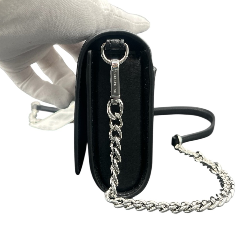 Michael Kors Black Medium Leather Flap Clutch / Crossbody - Picture 8 of 9
